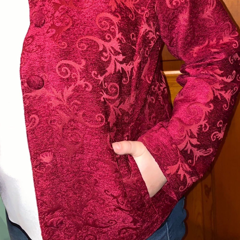 Croft & Barrow Fuchsia Abstract Tapestry Blazer - image 4